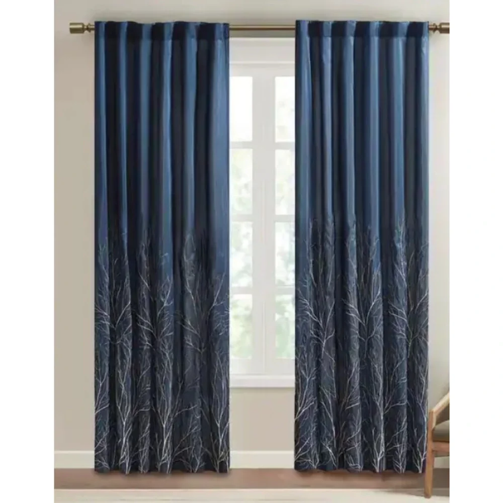 Madison Park Eliza Curtain Panel - 50 x 95 - Navy
